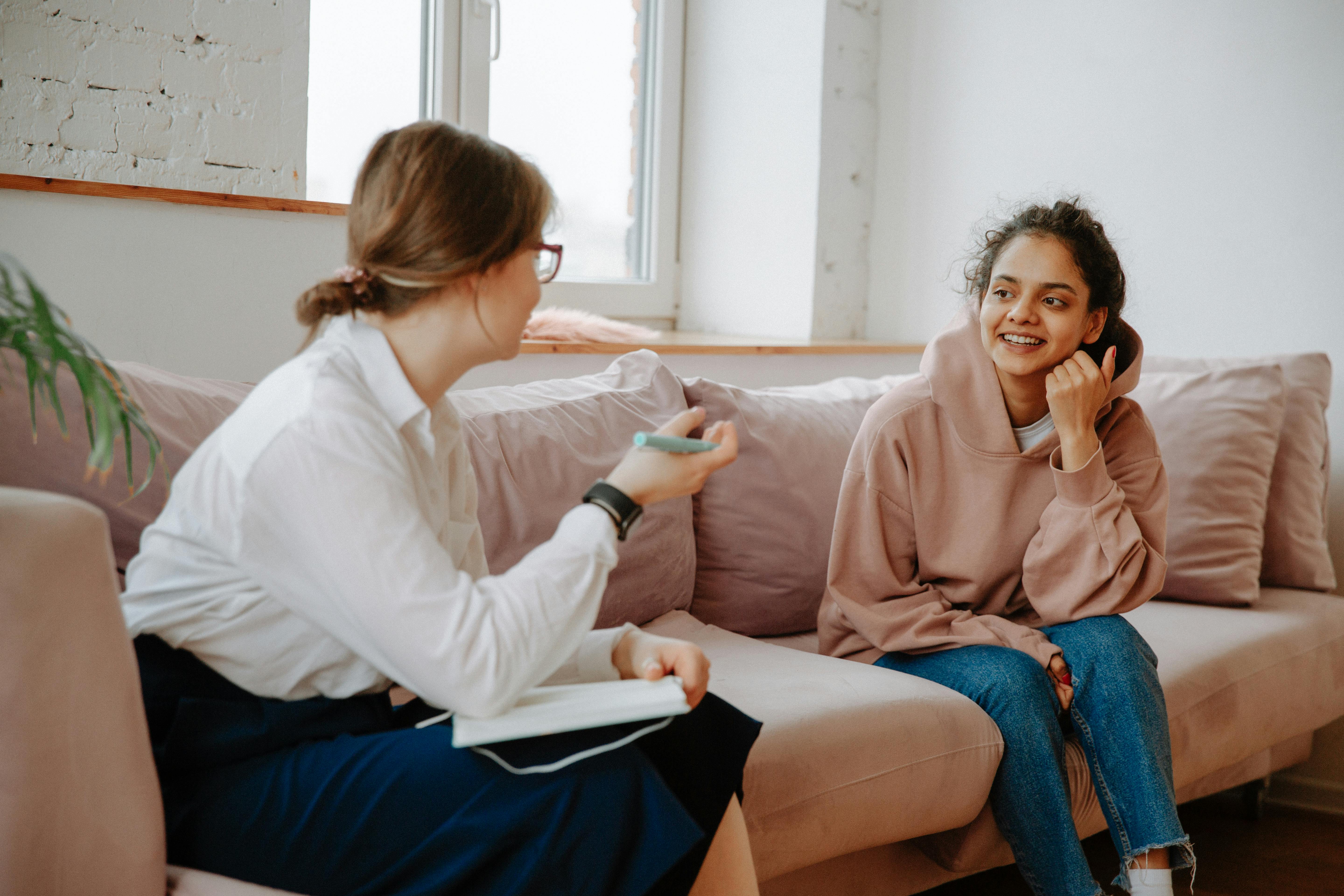 Couple in a warm, attentive conversation