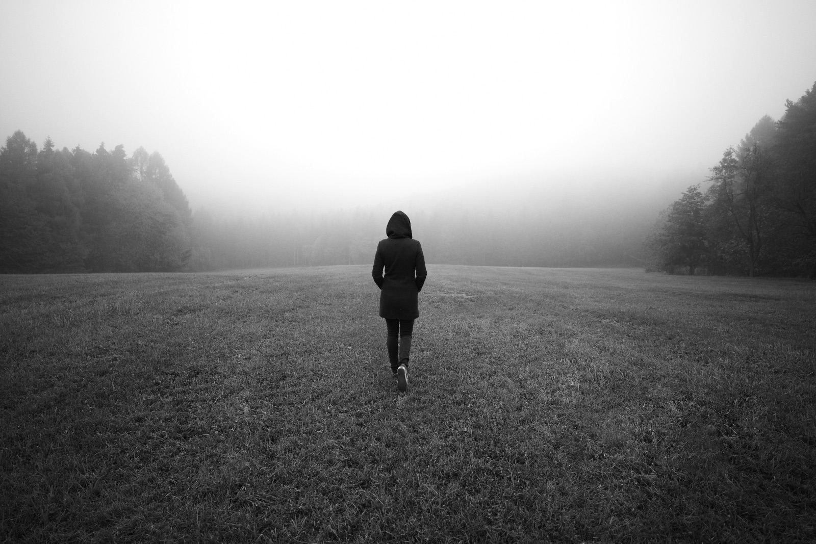 Woman walking alone.