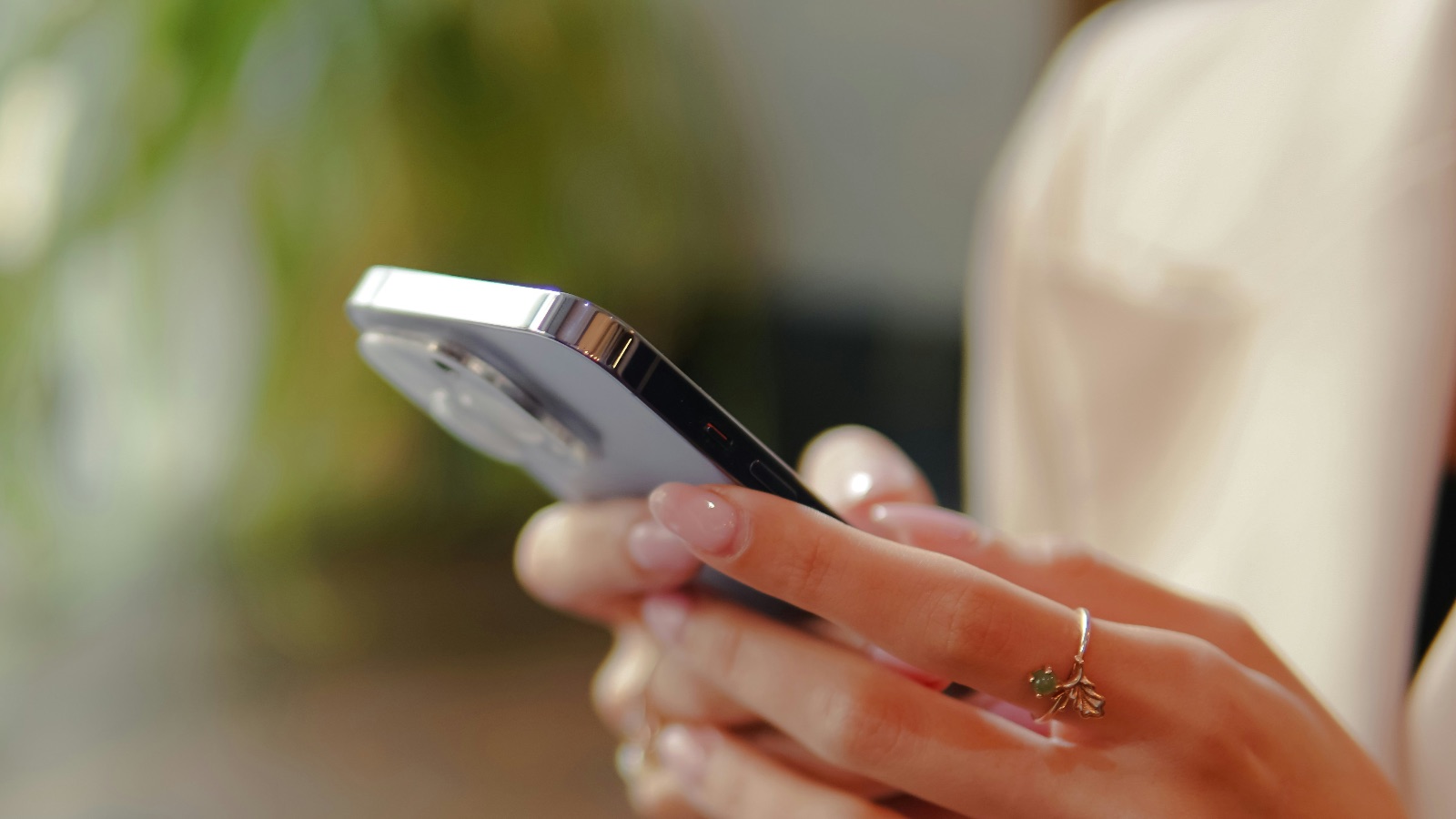Woman texting her ex husband